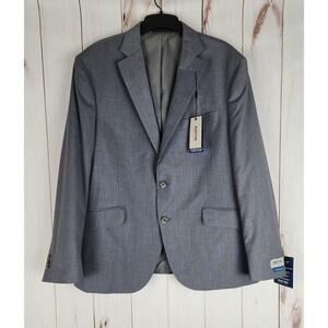Kenneth Cole Slim-Fit Techni-Cole Stretch Suit Jacket Light Gray Tic 44S NWT